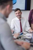 young business people group on meeting at modern office photo