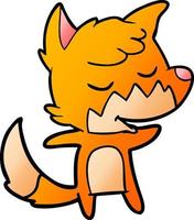 friendly cartoon fox vector