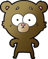 surprised bear cartoon vector