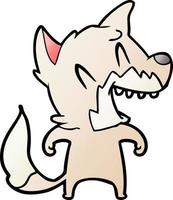 laughing fox cartoon vector