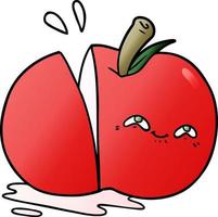 cartoon sliced apple vector