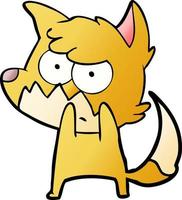 cartoon annoyed fox vector