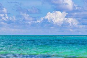 Tropical mexican beach clear turquoise water Playa del Carmen Mexico. photo