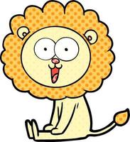 happy cartoon lion vector