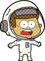 cartoon surprised astronaut vector