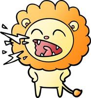 cartoon roaring lion vector