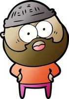 cartoon bearded man vector