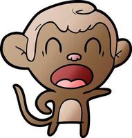 shouting cartoon monkey vector