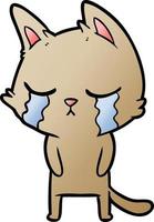 crying cartoon cat vector