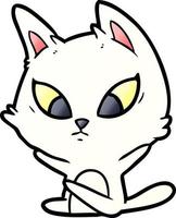 confused cartoon cat sitting vector