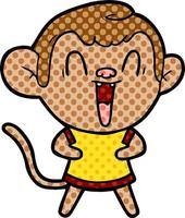 cartoon laughing monkey vector