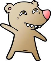 cartoon bear dancing vector