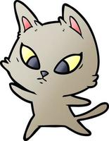 confused cartoon cat vector