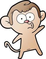 cartoon surprised monkey vector