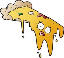 melting pizza cartoon vector