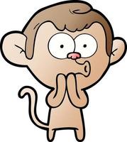 cartoon hooting monkey vector