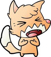 angry cartoon fox vector