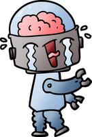 cartoon crying robot vector