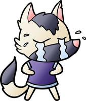 cartoon crying wolf vector