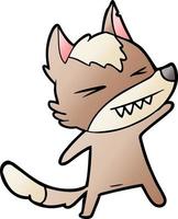 angry wolf cartoon vector