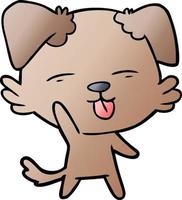 cartoon dog sticking out tongue vector