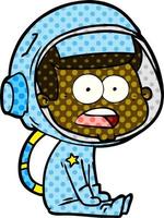 cartoon surprised astronaut vector