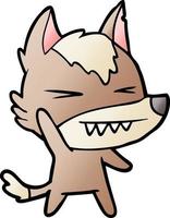 angry wolf cartoon vector