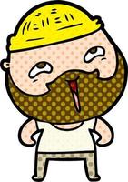 cartoon happy bearded man vector