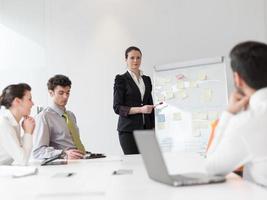 group of young business people  on meeting at modern startup office photo