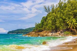 Secret Banana Beach bay panorama turquoise clear water Phuket Thailand. photo