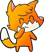 cartoon friendly fox vector