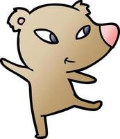 cute cartoon bear dancing vector