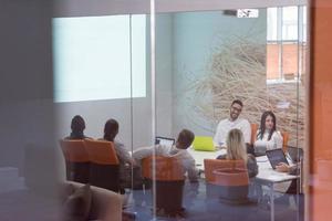 Startup business team at a meeting photo