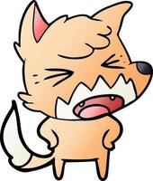 angry cartoon fox vector