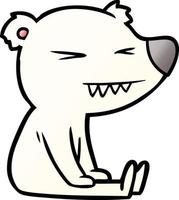 angry polar bear cartoon vector