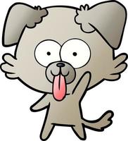 cartoon dog with tongue sticking out vector