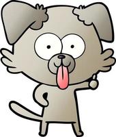 cartoon dog with tongue sticking out vector