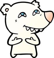 cartoon polar bear showing teeth vector