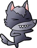 angry wolf cartoon vector