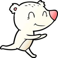 dibujos animados de oso polar corriendo vector