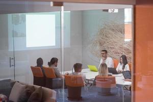 Startup business team at a meeting photo