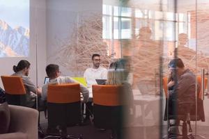Startup business team at a meeting photo