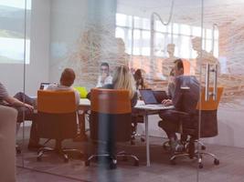Startup business team at a meeting photo
