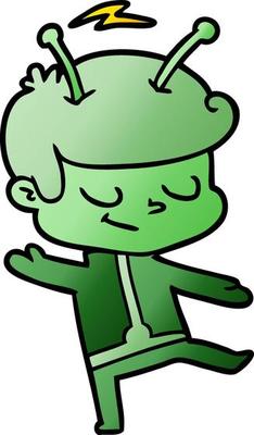 friendly cartoon spaceman dancing