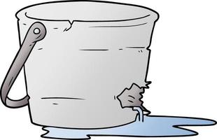 broken bucket cartoon vector