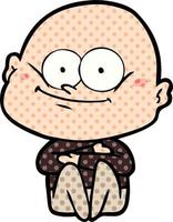 cartoon bald man staring vector