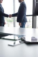 cloasing the deal in modern office interior photo