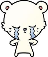 crying cartoon polarbear vector