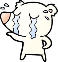 cartoon crying polar bear vector