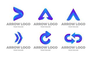 Gradient Arrow Logo Set Collection vector